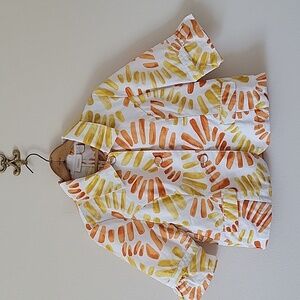 Chico's Flower Power Cotton Short Jacket Size Medium